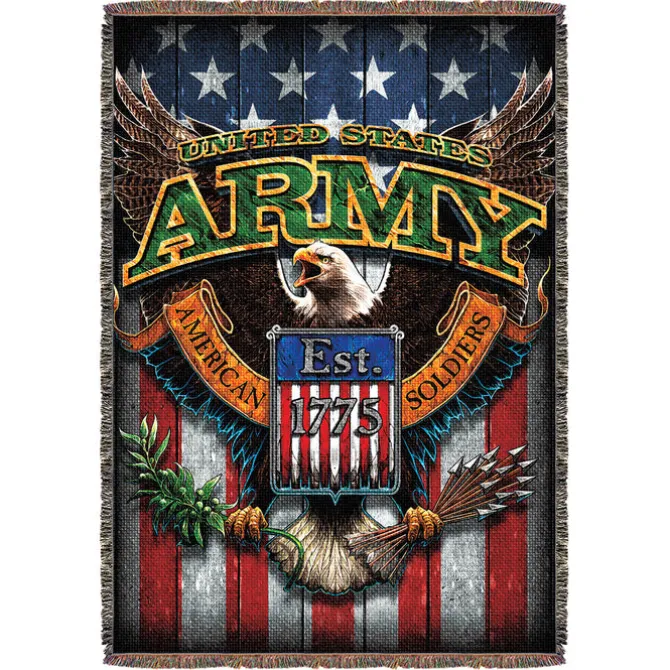 Army 'Fighting Eagle' 7.62 Design 53" x 70" Throw Blanket