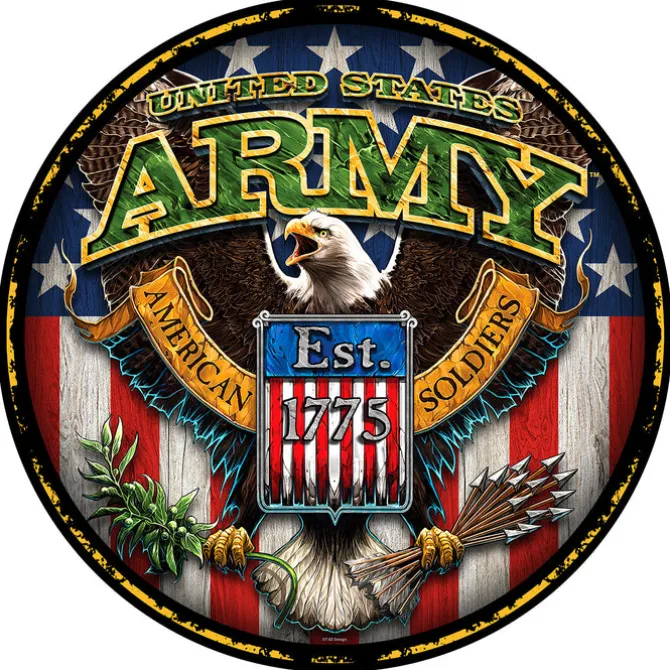 Army Fighting Eagle 20 inch Round Sign