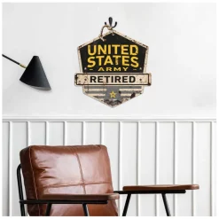 Army Retired Rustic Badge 20 x 20 inch Sign
