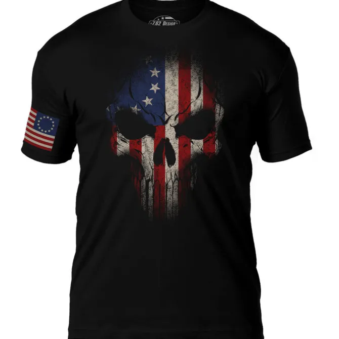 Betsy Ross Flag Skull 7.62 Design Premium Men's T-Shirt