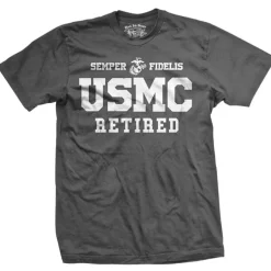 Black Ink Design USMC Retired T-Shirt