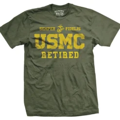 Black Ink Design USMC Retired T-Shirt