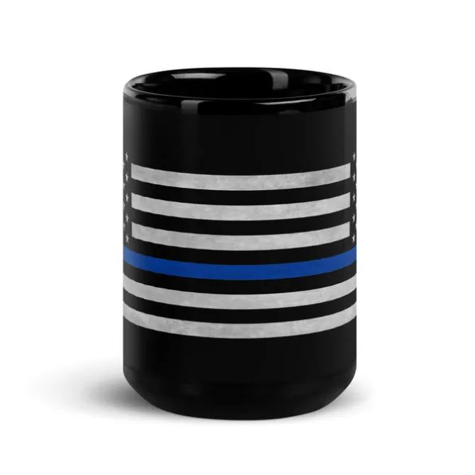 Blue Line Flag Law Enforcement Support 15oz Coffee Mug
