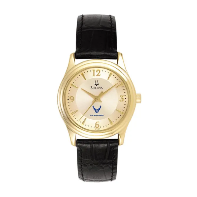 Bulova USAF Women's Gold-Tone Watch Leather Strap