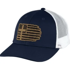 Christian Cross & Flag Patch Trucker Hat by 7.62 Design