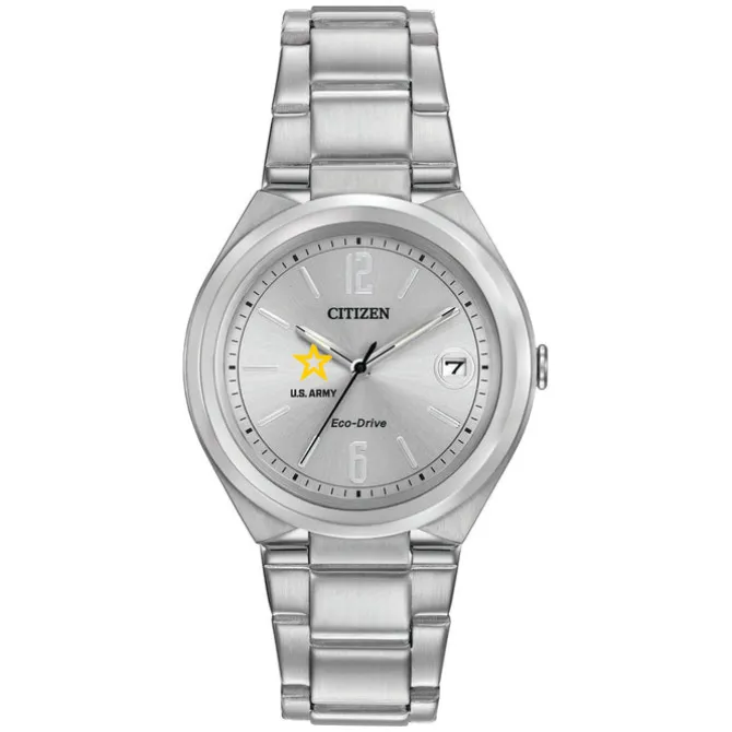Citizen Army Eco-Drive Ladies' Steel Watch, Silver Dial