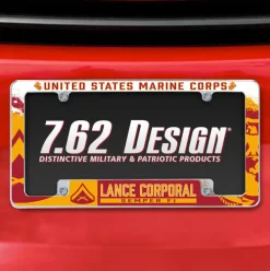 7.62 Design Marine Corps E-3 Lance Corporal License Plate Frame - Officially Licensed