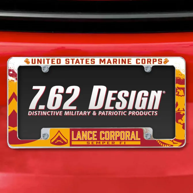 7.62 Design Marine Corps E-3 Lance Corporal License Plate Frame - Officially Licensed