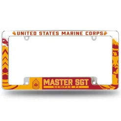 7.62 Design Marine Corps E-8 Master Sergeant USMC License Plate Frame - Officially Licensed