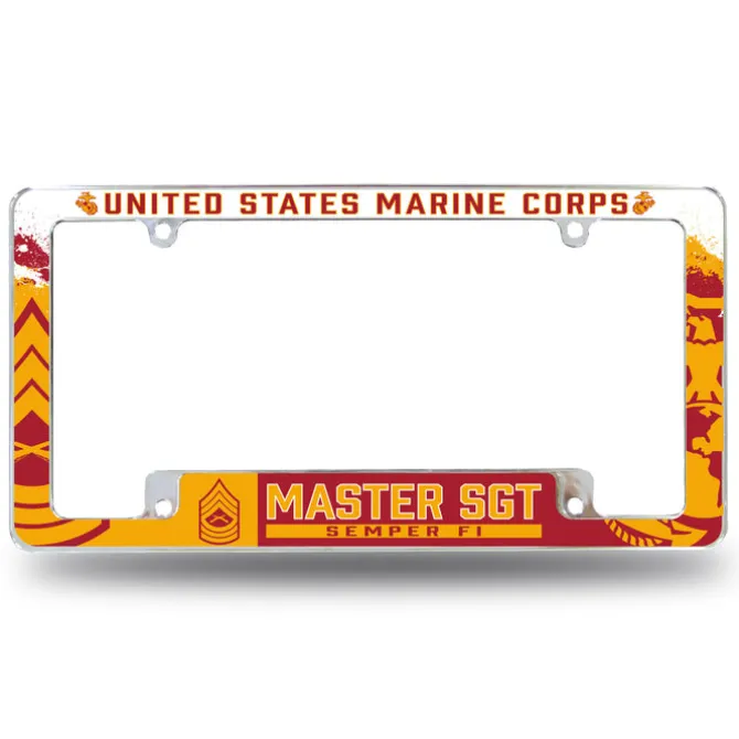 7.62 Design Marine Corps E-8 Master Sergeant USMC License Plate Frame - Officially Licensed