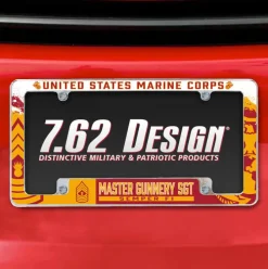 7.62 Design Marine Corps E-9 Master Gunnery Sergeant USMC License Plate Frame - Officially Licensed