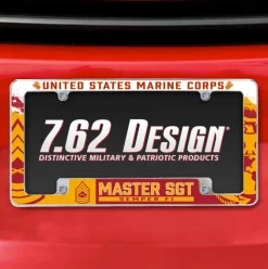 7.62 Design Marine Corps E-8 Master Sergeant USMC License Plate Frame - Officially Licensed