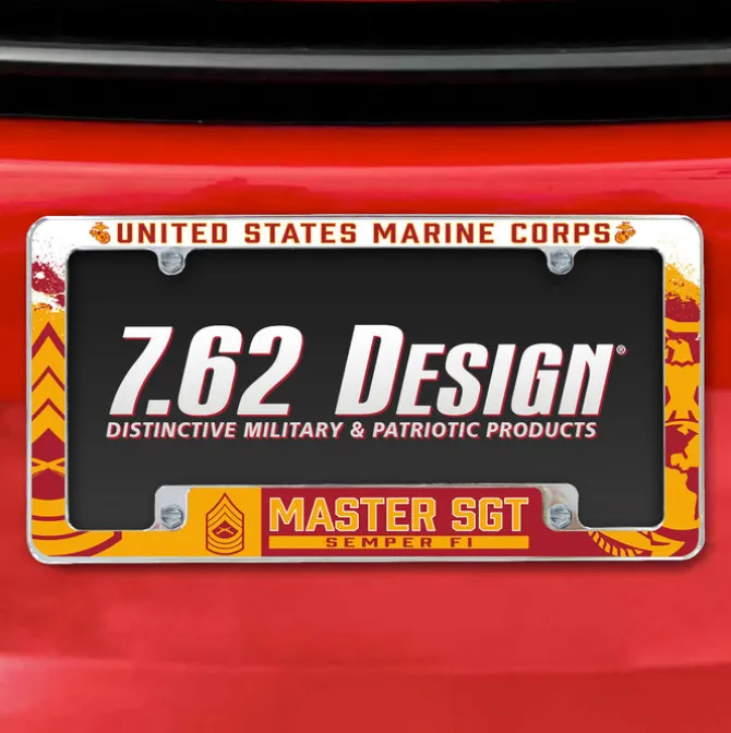 7.62 Design Marine Corps E-8 Master Sergeant USMC License Plate Frame - Officially Licensed