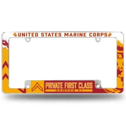 7.62 Design Marine Corps E-2 Private First Class License Plate Frame - Officially Licensed