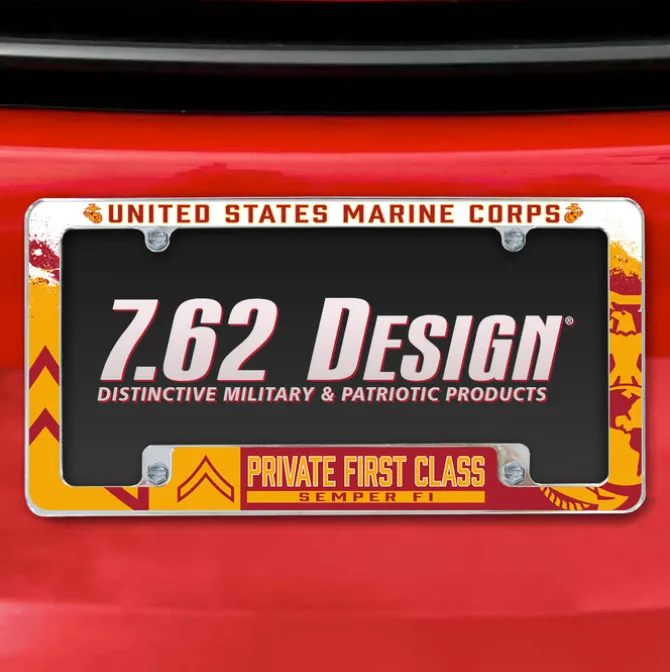 7.62 Design Marine Corps E-2 Private First Class License Plate Frame - Officially Licensed