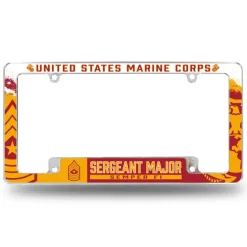 7.62 Design Marine Corps E-9 Sergeant Major USMC License Plate Frame - Officially Licensed