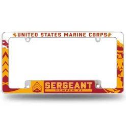 7.62 Design Marine Corps E-5 Sergeant USMC License Plate Frame - Officially Licensed