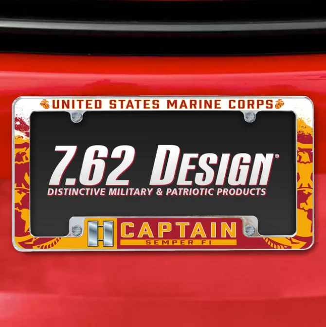 7.62 Design Marine Corps O-3 Captain USMC License Plate Frame - Officially License