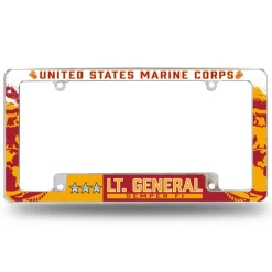 7.62 Design Marine Corps O-9 Lieutenant General USMC License Plate Frame - Officially License
