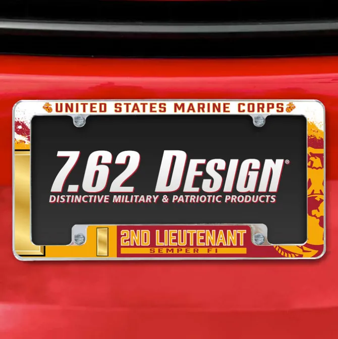 7.62 Design Marine Corps O-1 2nd Lieutenant USMC License Plate Frame - Officially License