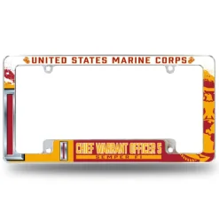7.62 Design Marine Corps W-5 Chief Warrant Officer 5 USMC License Plate Frame - Officially License
