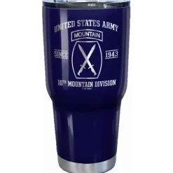 7.62 Design US Army 10th Mountain Laser Etched 32oz Travel Mug - Officially Licensed
