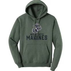 7.62 Design USMC Heather Green Applique Unisex Hoodie
