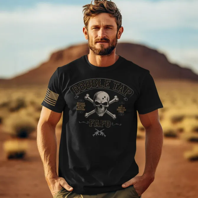 'Double Tap' V2 7.62 Design Men's T-Shirt Black
