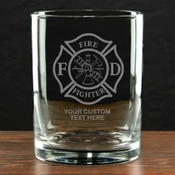 Firefighter & First Responders Personalized 14 oz. Double Old Fashioned Glass