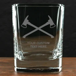 Firefighter & First Responders Personalized 11.75 oz. Square Double Old Fashioned Glass