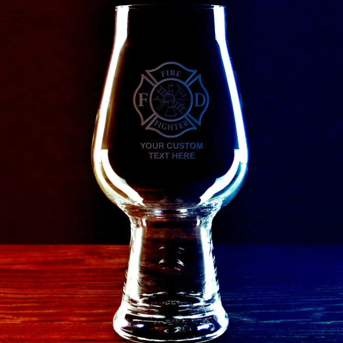 Firefighter & First Responders Personalized 18 oz. IPA Beer Glass