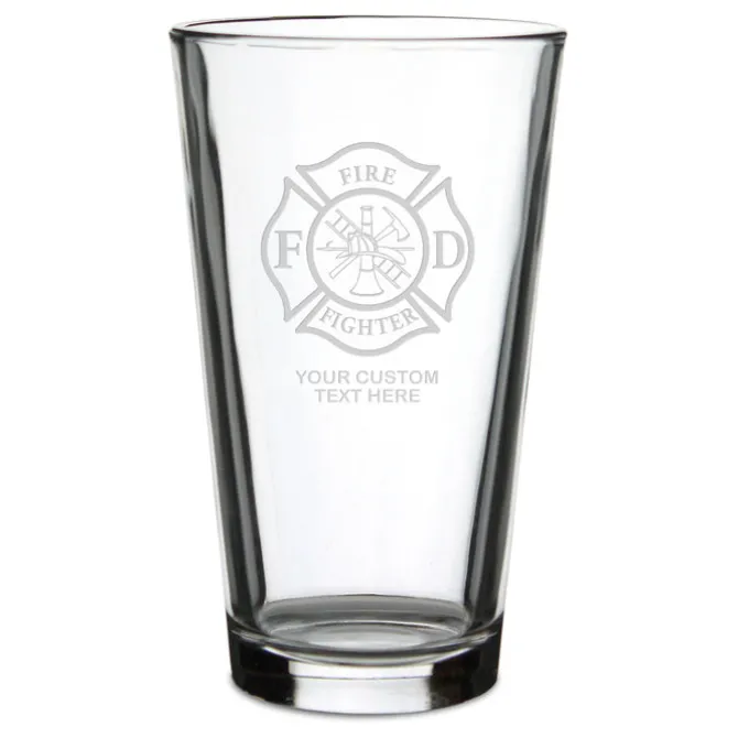 Firefighter & First Responders 'Build Your Glass' Personalized Pint Glass
