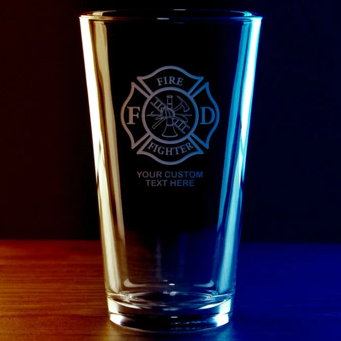 Firefighter & First Responders 'Build Your Glass' Personalized Pint Glass