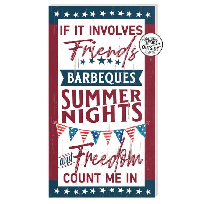 Friends BBQ & Summer Nights 11 x 20 inch PVC Sign- Made In The USA