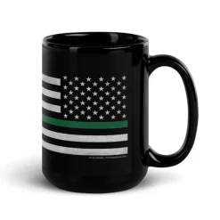 Green Line Flag Military Support 15oz Coffeee Mug by 7.62 Design