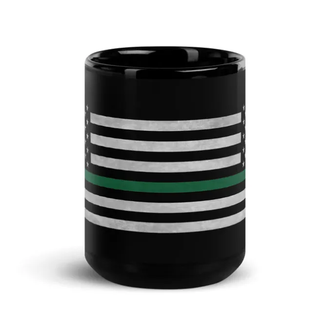 Green Line Flag Military Support 15oz Coffeee Mug by 7.62 Design
