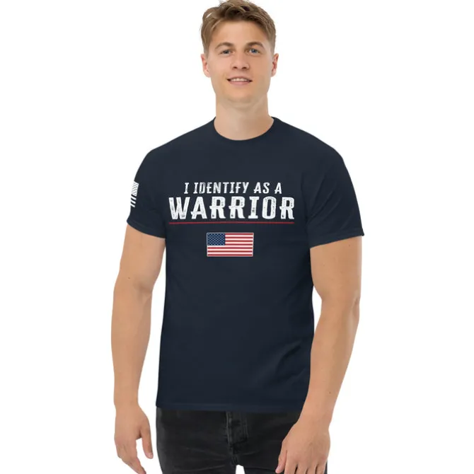 I Identify As A Warrior - Patriotic Men's T-shirt