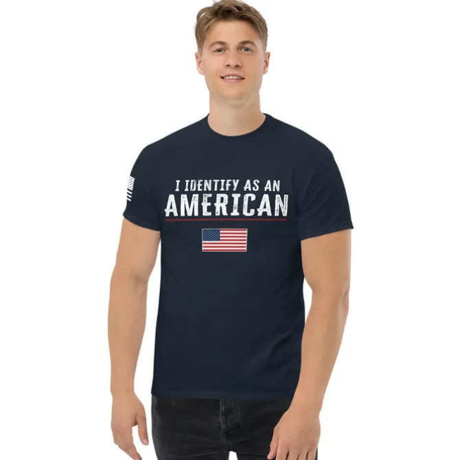 I Identify As An American - Patriotic Men's T-Shirt