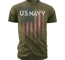 Navy T-Shirt - Mens US Navy T-Shirt USN Flag - Us Navy Shirt
