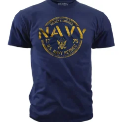 Navy T-shirt - US Navy Retired - Served and Honored - Mens US Navy T-Shirt