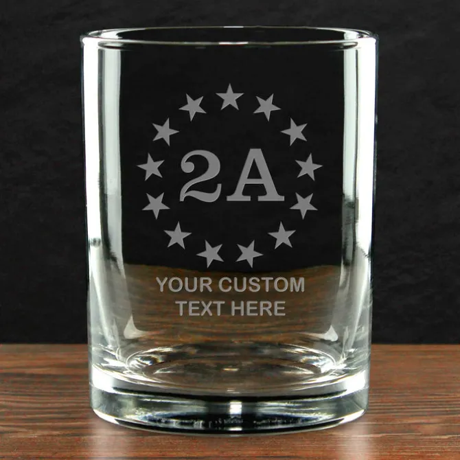 2nd Amendment Personalized 14 oz. Double Old Fashioned Glass - Made in the USA