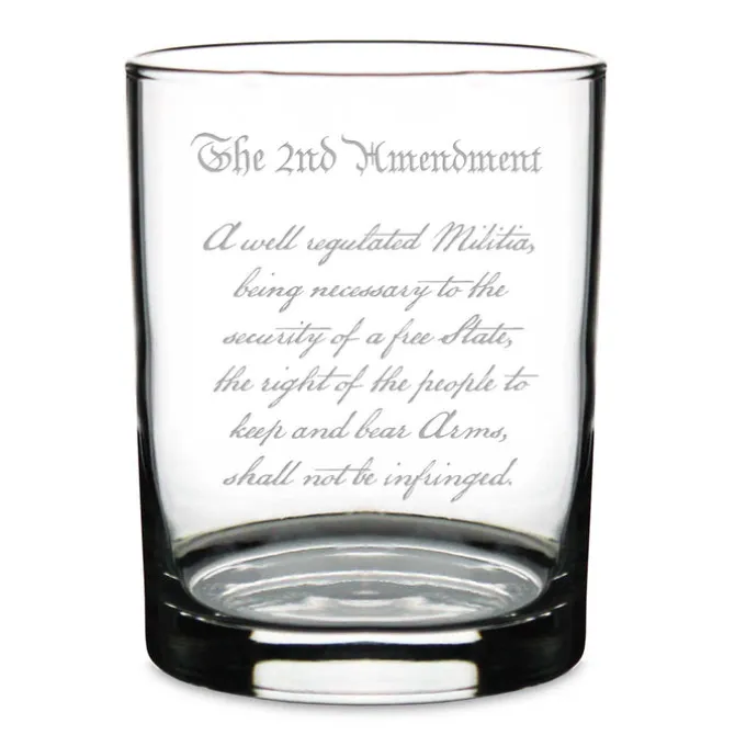 2nd Amendment Personalized 14 oz. Double Old Fashioned Glass - Made in the USA