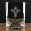 Ornate Christian Cross Personalized 14 oz. Double Old Fashioned Glass