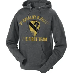 1st Cavalry of US Army - The First Team Retro Hooded Sweatshirt Men's and Lady's Army Hoodie