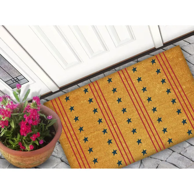 Star & Stripes 18 x 30 inch Coir Doormat - Made in the USA