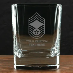 US Air Force 'Build Your Glass' Personalized 11.5 oz. Square Double Old Fashioned Glass
