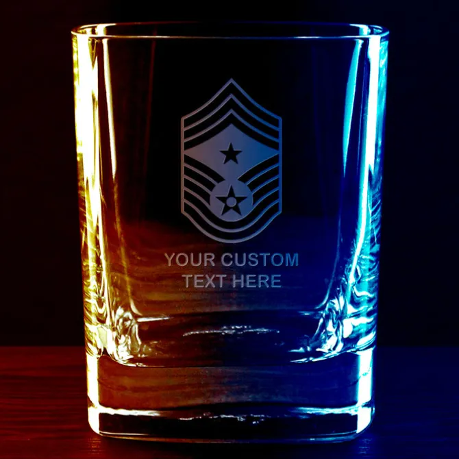 US Air Force 'Build Your Glass' Personalized 11.5 oz. Square Double Old Fashioned Glass