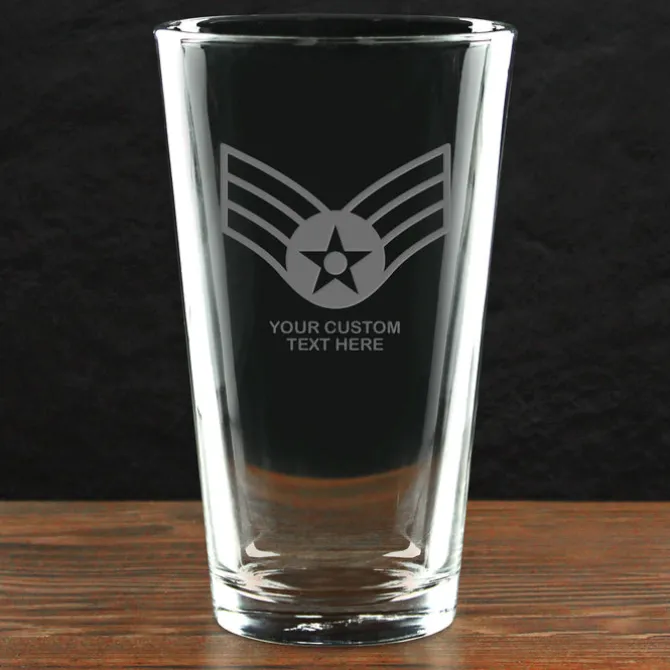US Air Force 'Build Your Glass' Personalized 16 oz. Pint Glass
