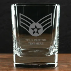 US Air Force 'Build Your Glass' Personalized 11.5 oz. Square Double Old Fashioned Glass
