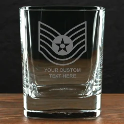 US Air Force 'Build Your Glass' Personalized 11.5 oz. Square Double Old Fashioned Glass